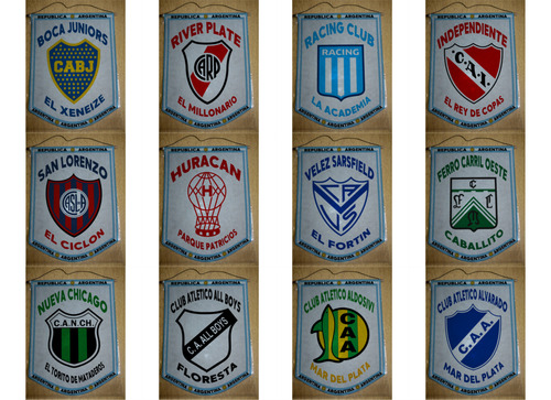 Banderin Futbol Grande 40cm Todos Los Equipos