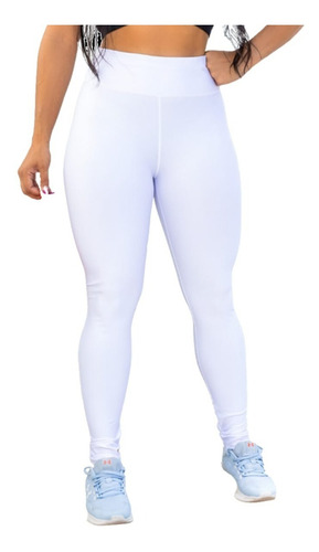 Calça Legging Leg Branca Grossa Suplex Não Fica Transparente