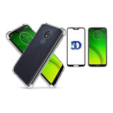 Kit Capa Capinha Case Para Moto G7 Power + Pelicula 3d