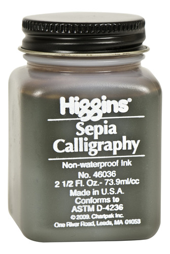 Higgins Tinta De Caligrafia Sepia, 2.5 Onzas (46036)