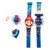 Reloj Niños Digital Luces Sonido Tapa Mario Bros