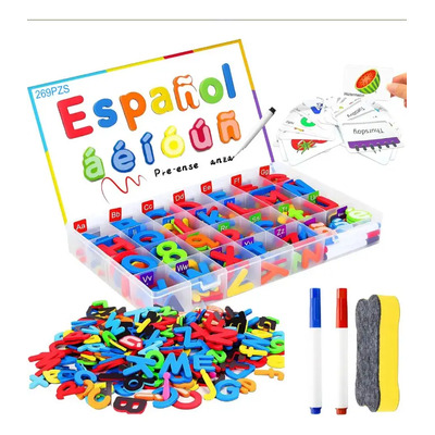 Juego De Letras Magnéticas En Español, Alfabeto Magnético 302pcs Incluye Números + Símbolos + Tarjetas De Aprendizaje Para Niños | MercadoLibre