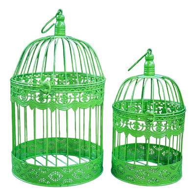 Kit Com 2 Gaiola Provençal #83061 Ferro 02 Verde Grande 42cm
