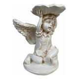 Hermoso Ángel En Yeso Ceramicado Decoración Para Interiores 