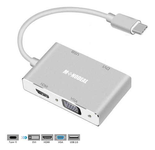 Monodeal Adaptador Usb C A Hdmi/dvi/vga, Adaptador De Video