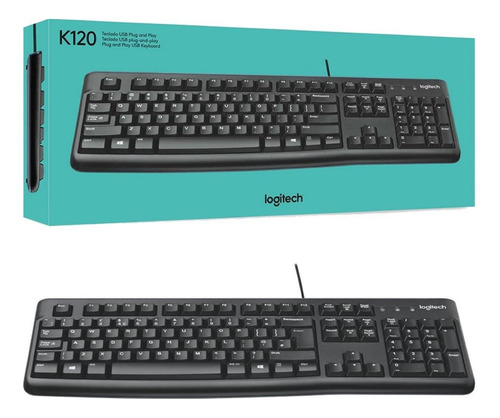 Teclado Com Fio Usb Logitech Preto K120