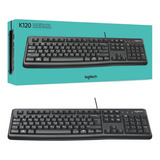 Teclado Com Fio Usb Logitech Preto K120