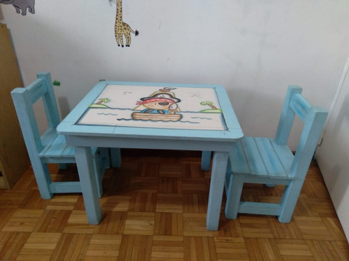 Juego Mesa Sillas Infantil Piratas