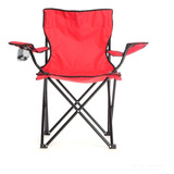 10 Sillas Plegables Playa Exteriores Camping Portavasos Color Rojo