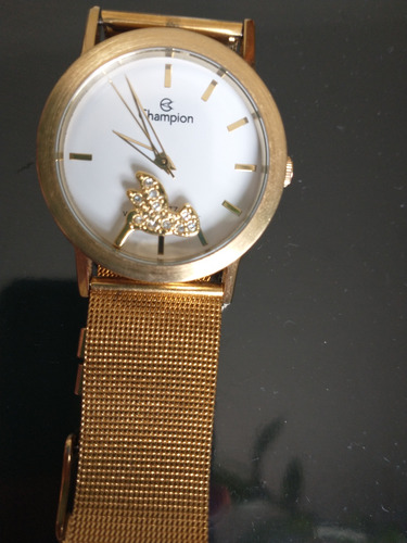 Relógio Feminino Champiom Dourado Com Lindo Detalhe 