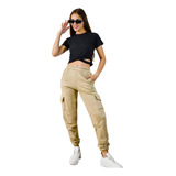 Pantalon Punos Jogger Babucha Cargo Mujer Algodon Frizado