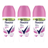 Desodorante Roll-on Rexona 50ml Feminino Powder - Kit C/3un