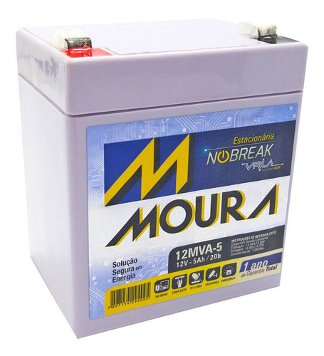 Bateria De Nobreak Estacionária Moura 12v 5ah Vrla Agm