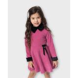 Vestido Buckle Manga Longa Infantil - Menina