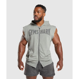 Gymshark Heritage Washed Sleeveless Zip Hoodie- Smokey Grey