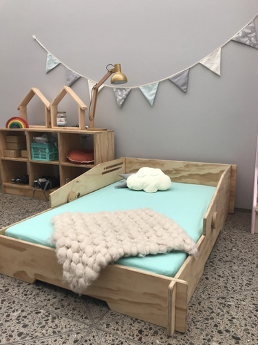 Cama Montessori Nueve Lunas 140x90 Con Colchón