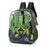 Mochila Infantil Escolar Juvenil Marvel Hulk Luxcel Is39571 Cor Preta Desenho Do Tecido Hulk Boneco