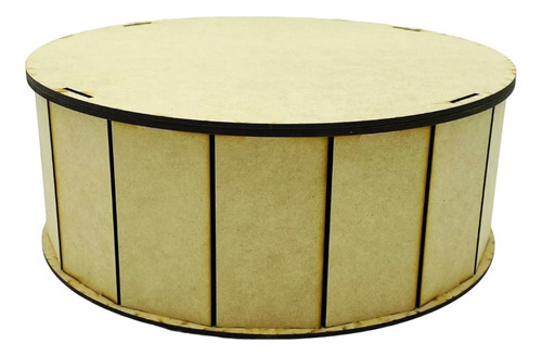 1 Caja Con Tapa Para Regalo De Madera (mdf) Circular 30x11cm