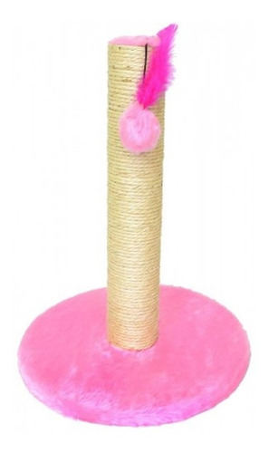 Arranhador Grd Pelúcia E Sisal 1 Plataforma 40x53cm Rosa