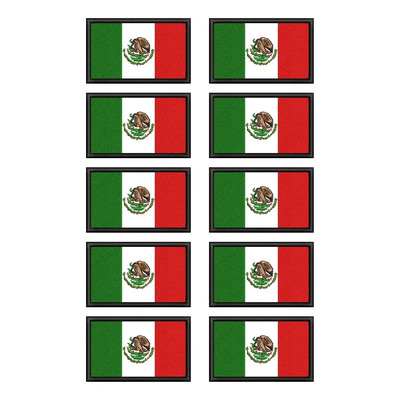 10 Parches Bordados De Mexico Bandera Para Ropa Planchar | MercadoLibre