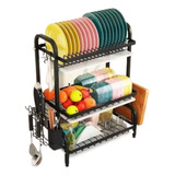 Secador Escurridor De Loza Platos 3 Niveles Rack Organizador