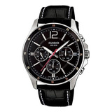 Reloj Casio Mtp-1374l Hombre Multifuncion Acero Cuero 50m Wr