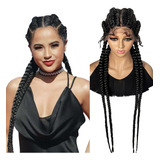 Peruca De Trança Longa Sintética Cornrow Four Braids