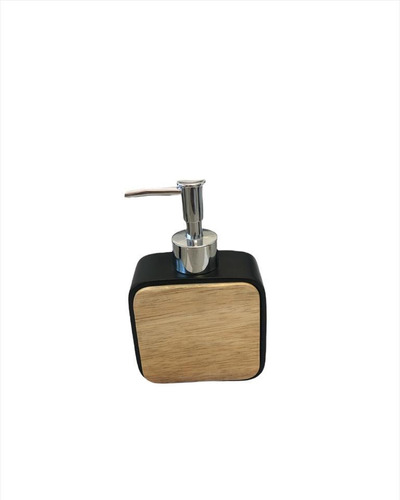 Dispenser Baño Jabon Liquido Nórdico Negro Madera 