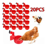Kit De 20 Bebederos Automáticos Red Cup Para Pájaros Y Pollo