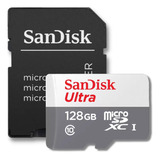 Cartão Memoria Sandisk 128gb Adaptador P/câmera Wifi Smart