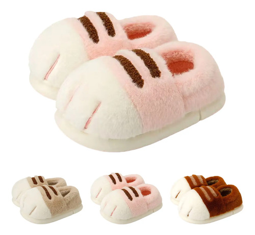 Pantuflas Cómodas Pata De Gato,zapatillas Suaves Cálidas