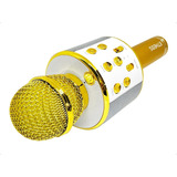Microfono Karaoke Bluetooth Inalambrico Recargable Parlante Color Dorado