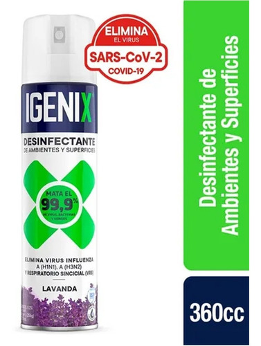 Desinfectante En Aerosol Igenix Lavanda 360cc | Comaac