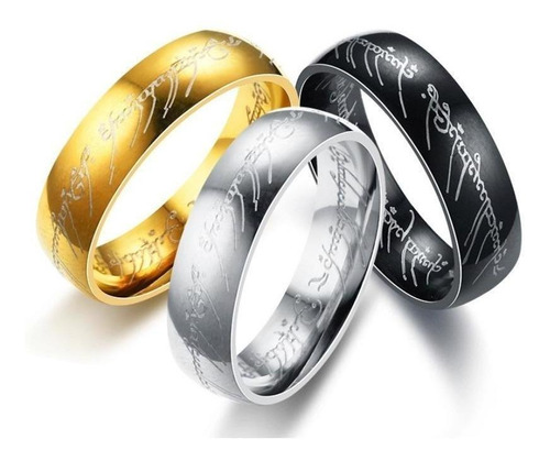 Anillo El Señor De Los Anillos Grabado Laser Color Oro\u002Fplata | Meses sin interés