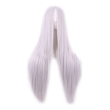 1 Plata Blanco Mujer Peluca Pelo Largo Lacio Peinados Heat R