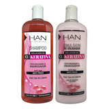 Combo Han Shampoo + Acondicionador Keratina Engrosador 500ml