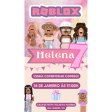 Convite Digital Virtual Personalizado Roblox Menina