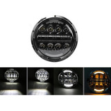 Un 7 H4 Faro Led Drl Wrangler Jeep Vocho Moto Harley Jk Tj