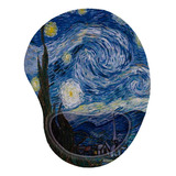 Mouse Pad Ergonômico Com Apoio Pulso Pintura Van Gogh Noite