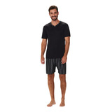 Pijama Masculino Verao Shorts Malha Fria Liganete 238057