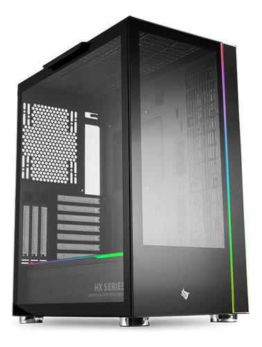 Gabinete Gamer Hx600, Rgb, Full-tower, Lateral Vidro, Preto