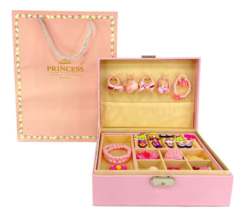 Caja Joyero Organizador Infantil Barbie Accesorios Y Joyas