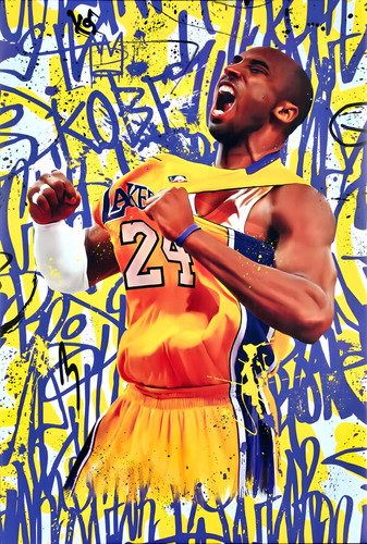 Tecido Canvas Kobe Bryant Graffiti