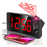 Reloj Despertador De Proyección, Reloj Con Proyector Girator