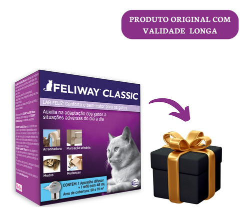 Kit Feliway Classic Com Difusor E Refil 48ml Para Gatos Nf