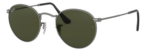 Ray Ban Rb3447n Round Plateado Verde Clasico