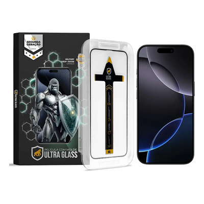 Película De Vidro Temperado Ultra Glass Com Aplicador Para iPhone 16 Pro/ 17/ 17 Pro Gshield