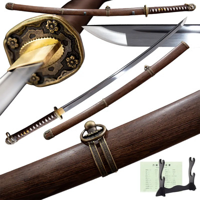 Katana LUDEDE Ejército Japonés Acero 1060 Filo Real Full Tang Madera | Meses sin interés
