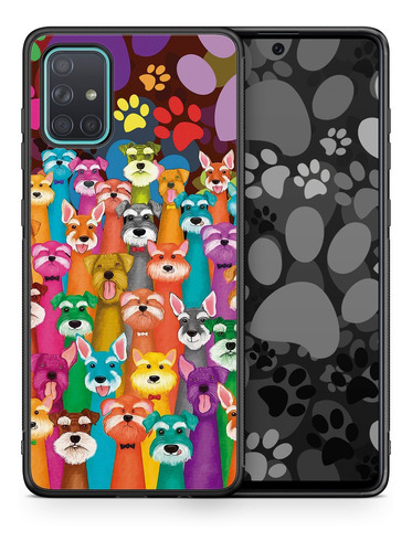 Funda Galaxy A71 Tpu + Pc Perritos De Colores Uso Rudo