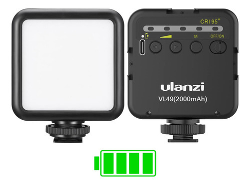 Luz Ulanzi Vl49, 2000mah, Led, Recargable, Portátil, Negro